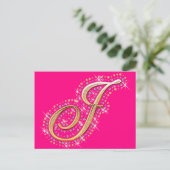 Golden Letter J - Briefkaart (Staand voorkant)