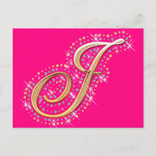 Golden Letter J - Briefkaart (Voorkant)