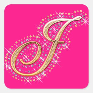 Golden Letter J - Sticker