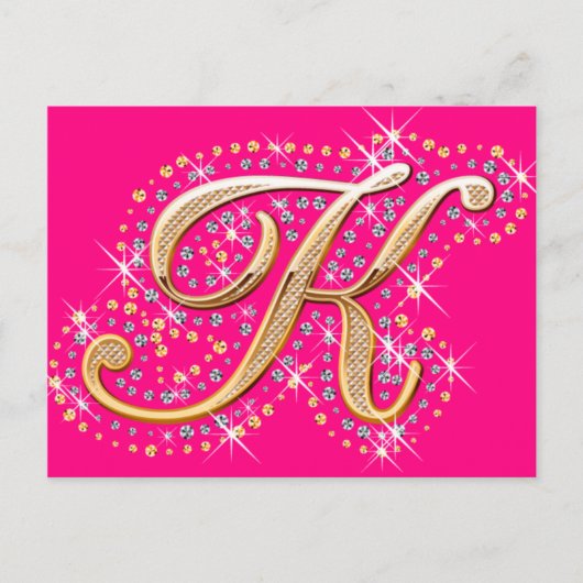 Golden Letter K - Briefkaart (Voorkant)