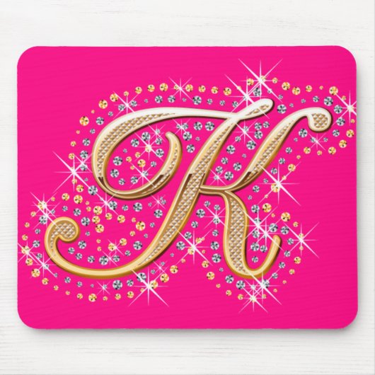 Golden Letter K - Mousepad Muismat (Voorkant)