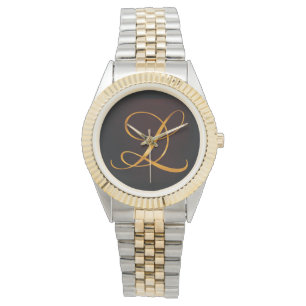 Golden letter L in  design Watch Horloge