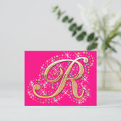 Golden Letter R - Briefkaart (Staand voorkant)