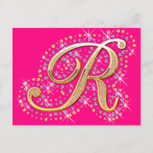 Golden Letter R - Briefkaart