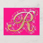 Golden Letter R - Briefkaart (Voorkant)