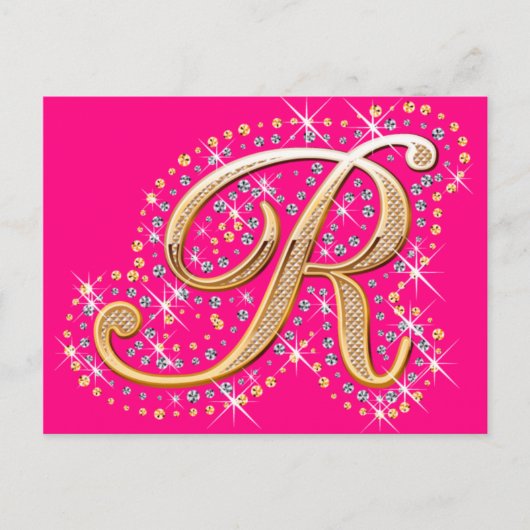 Golden Letter R - Briefkaart (Voorkant)