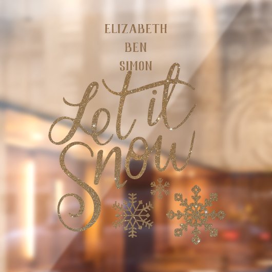 Golden letters sneeuwkerstspreuk raamsticker (Vel 2)