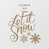 Golden letters sneeuwkerstspreuk raamsticker (Vel)