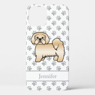Golden Lhasa Apso Cute Cartoon Dog & Name Case-Mate iPhone Case