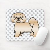 Golden Lhasa Apso Cute Dog Illustratie Muismat (Met muis)