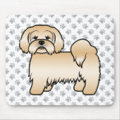 Golden Lhasa Apso Cute Dog Illustratie Muismat (Voorkant)