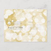 Golden Licht Glam Moderne Glam Save the Date Aankondigingskaart (Achterkant)