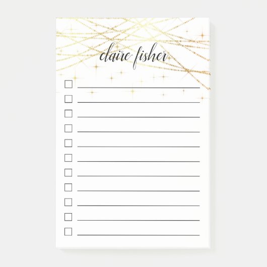 Golden Lichten die zijn gepersonaliseerd om Lijst Post-it® Notes (Voorkant)