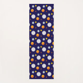 Golden & Light Blue Polka Dots op Navy Blue Yogamat (Voorkant)