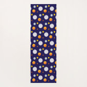 Golden & Light Blue Polka Dots op Navy Blue Yogamat (Achterkant)