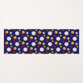 Golden & Light Blue Polka Dots op Navy Blue Yogamat (Voorkant (horizontaal))