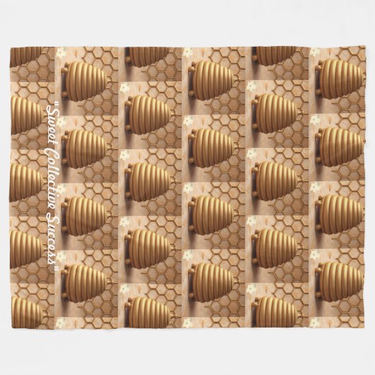 "Golden Light Design" Fleece Deken (Voorkant (Horizontaal))