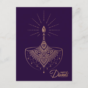 Golden Light Ornament Happy Diwali Briefkaart