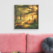 Golden Light Over Vintage Forest Canvas Print (Insitu (Woonkamer))