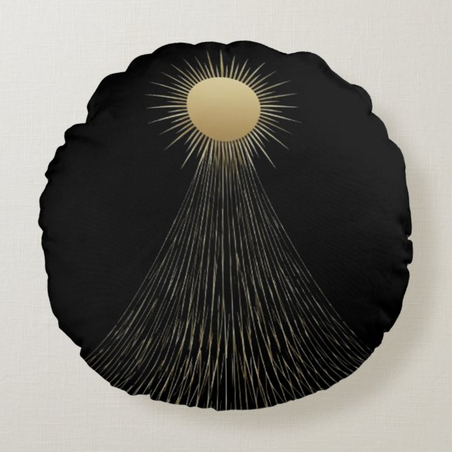 Golden Light Path Celestial Decor Pillow Gift Rond Kussen (Voorkant)