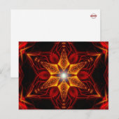 Golden Light Red Star Fractal Art Briefkaart (Voorkant / Achterkant)