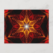 Golden Light Red Star Fractal Art Briefkaart (Voorkant)