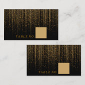 Golden Light Shower op Black Place Cards Plaatskaartje (Voorkant / Achterkant)