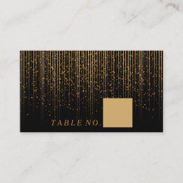 Golden Light Shower op Black Place Cards Plaatskaartje