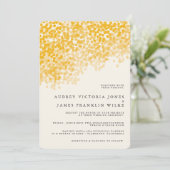 Golden Light Shower | Uitnodigingen voor weddensch (Staand voorkant)