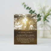 Golden Light Tree in Memory Sympathie Hartelijk da Briefkaart (Staand voorkant)