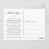 Golden Light Tree in Memory Sympathie Hartelijk da Briefkaart (Achterkant)