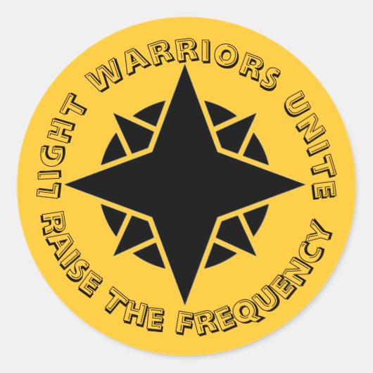 Golden Light Warriors Unite Ronde Sticker (Voorkant)