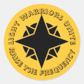 Golden Light Warriors Unite Ronde Sticker (Voorkant)
