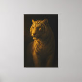 Golden Light White Tiger – Fine Art Portrait Canvas Afdruk (Voorkant)