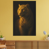Golden Light White Tiger – Fine Art Portrait Canvas Afdruk (Insitu (Woonkamer))