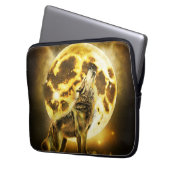 Golden Lighting Wolf Laptop Sleeve (Voorkant Links)