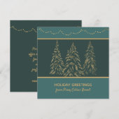 Golden Lights and Pines Corporate Feestdagenkaart (Voorkant / Achterkant)