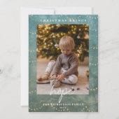 Golden Lights Bokeh kerstfoto Kaart (Voorkant)