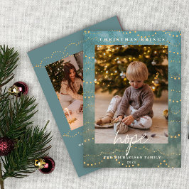 Golden Lights Bokeh kerstfoto Kaart