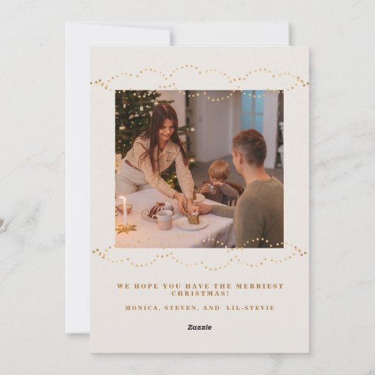 Golden Lights Bokeh KerstHope 2 Foto Feestdagenkaart (Achterkant)