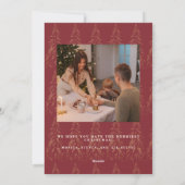 Golden Lights Bokeh Kerstmis Rood 2 Foto Feestdagenkaart (Achterkant)