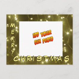 Golden Lights Kerstmis VOEG JE FOTO-Briefkaart TOE Briefkaart