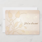 Golden Lights Swirl Leaves Wedding Kaart (Voorkant)