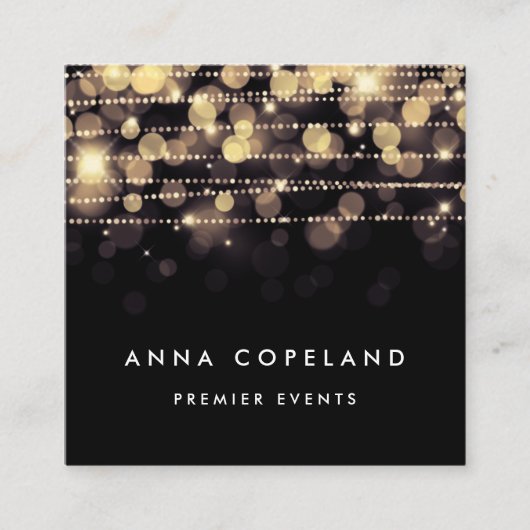 Golden Lights Vierkante Visitekaartje (Voorkant)