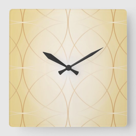 Golden lijnen vierkante klok (Voorkant)