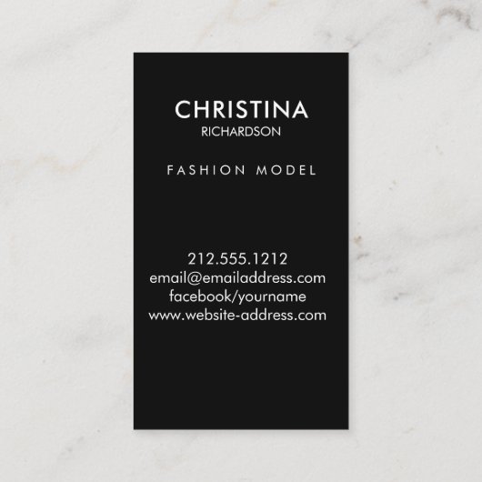 Golden lijst acteur model zanger danser foto visitekaartje (Achterkant)