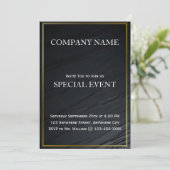Golden Lijst Black Corporate Party Invitation Kaar Kaart (Staand voorkant)
