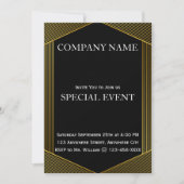 Golden Lijst Black Corporate Party Invitation Kaar Kaart (Voorkant)