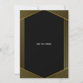 Golden Lijst Black Corporate Party Invitation Kaar Kaart (Achterkant)