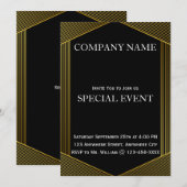 Golden Lijst Black Corporate Party Invitation Kaar Kaart (Voorkant / Achterkant)
